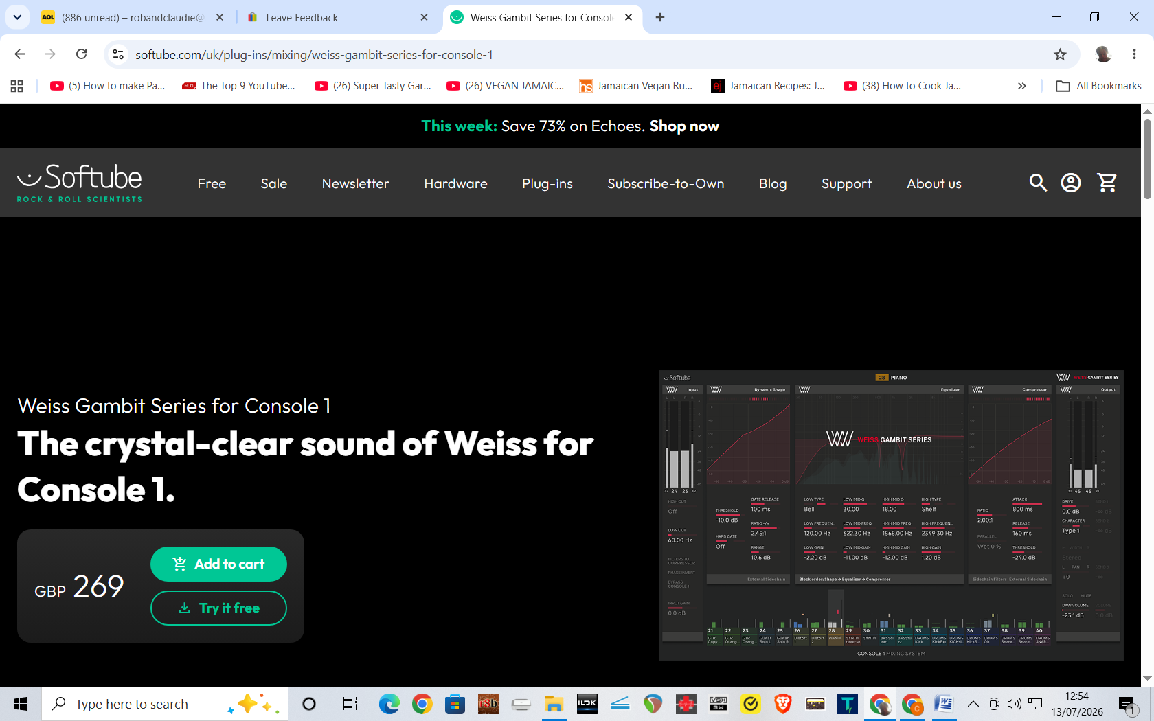 Softube Weiss Gambit Series for Console One